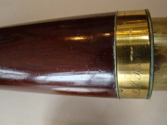 An extremely fine, rare and historic late 18th or early 19th century Napoleonic War period cased four-draw telescope with tripod stand owned by Capt. William Lobb, Royal Navy (1760-1835) and made by John Berge of London circa 1795-1800. — image 6